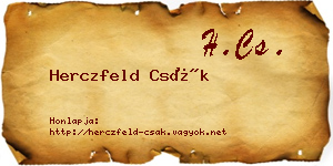 Herczfeld Csák névjegykártya